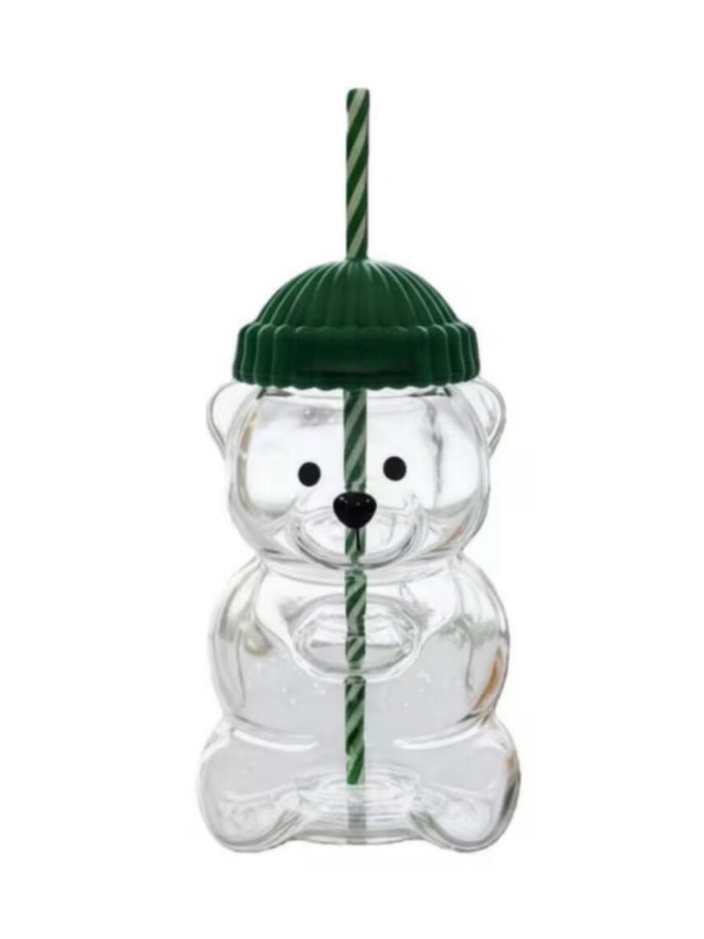 New Glass Bear Cold Cup With Straw 18oz Mug Jar - Picture 5 of 5
